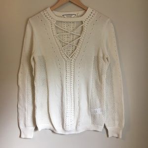 NAF NAF cream sweater. Size L.